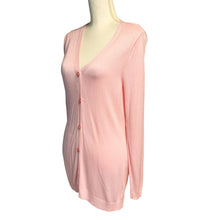 Load image into Gallery viewer, Pre-owned Dressbarn Soft Long Sleeve Button Down Pink Barbiecore Cardigan Sweater Medium