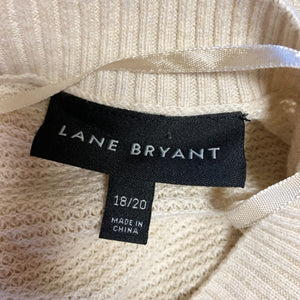 Pre-owned Lane Bryant Career Neutral Minimalist Super Soft Ruffle Sweater Plus Size 10/20