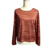 Load image into Gallery viewer, Pre-owned Rafaella Women&#39;s Long Sleeve Soft Pink Brown Marled Knit Pullover Sweater Large