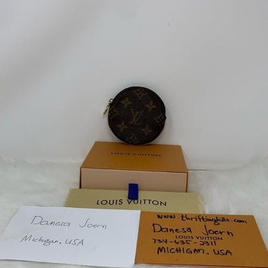 276 Pre Owned Auth Louis Vuitton Porte Monnaie Monogram Round Coin Purse SR2069