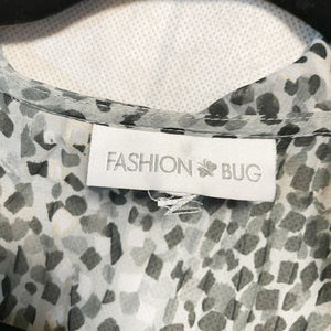 Pre-owned Fashion Bug Waterfall Open Front Cardigan Sheer Ruffle Blouse Polka Dot Top Sz L