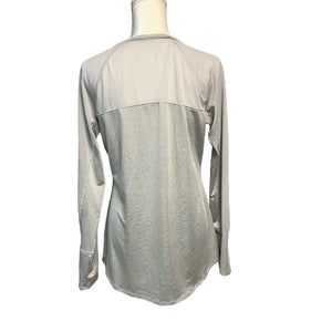 Reebok Pre-owned Active Athletic Long Sleeve Top Partially Netted Gray Shirt Size Medium