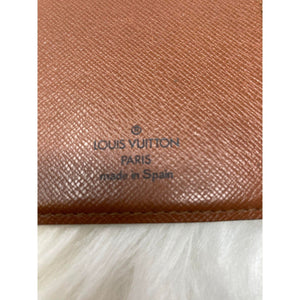 0127 Pre Owned Auth Louis Vuitton Monogram Long Flap Checkbook Wallet CA0936