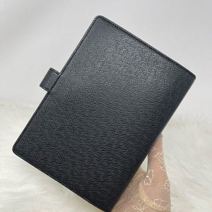 0147 Pre Owned Auth Louis Vuitton Epi Leather Ring Agenda Cover Black SP0081