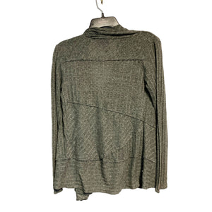 Pre-owned REI Women's Long Sleeve Wrap Drape Front Lightweight Gray Ribbed Knit Sweater XS