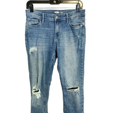 Load image into Gallery viewer, EUC Pre-owned Old Navy Rock Star Mid Rise Ripped Stretch Super Skinny Denim Jeans Size 6