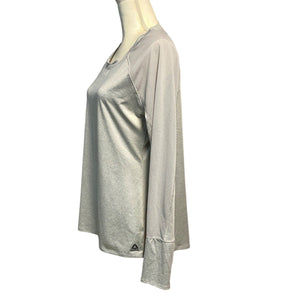 Reebok Pre-owned Active Athletic Long Sleeve Top Partially Netted Gray Shirt Size Medium