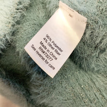 Load image into Gallery viewer, Pre-owned Nine West Bulky Teddy Bear Fluffy Slouchy Cowl Neck Green Sparkly Sweater Medium