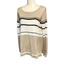 Load image into Gallery viewer, Pre-owned Lety &amp; Me Stitch Fix Women&#39;s Long Sleeve Stripes Side Rib Knit Sweater Large