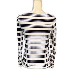 EUC Pre-owned Boden Women's Stripes Tee Long Sleeve Cotton Pullover Shirt Knit Top Size 6