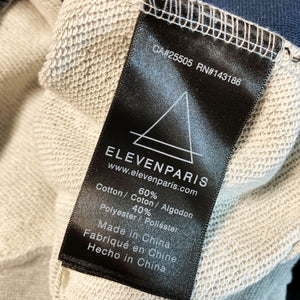 Pre-owned Eleven Paris Men's Long Sleeve Crewneck Gray Blue Patch Hip Hop Sweatshirt Large