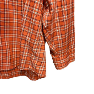 EUC Pre-owned Men's LL Bean Traditional Fit Button Down Shirt Orange Plaid Size Large