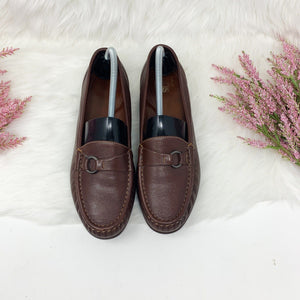 Pre-Owned SAS Tri Pad Comfort Slip On Leather Loafers Work Brown Shoes Size 10W