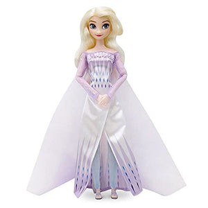 Disney Store Official Princess Elsa Classic Doll for Kids, Frozen 2, 11½ Inches, Includes Golden Brush with Molded Details, Fully Posable Toy Figure in Satin Dress - Suitable for Ages 3+