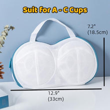 Load image into Gallery viewer, 3Pcs Bra Wash Bags for Laundry Lingerie Underwear Brassiere Bag Set for Washing Machine With Zipper Women Delicates Blue (A to C Cups)