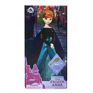 Disney Store Official Queen Anna Classic Doll for Kids, Frozen 2, 11 ½ Inches, Includes Golden Brush with Molded Details, Fully Posable Toy in Satin Dress - Suitable for Ages 3+