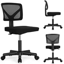 Load image into Gallery viewer, Sweetcrispy Desk Chair, Armless Office Chair, Computer Chair, Small Home Office Chairs Low-Back Mesh Chair Task Chair Swivel Rolling Chair No Arms for Small Space with Lumbar Support