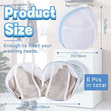 Load image into Gallery viewer, 6 Pcs Bra Washing Bags,Mesh Wash Bags,Bra Laundry Bags for Washing Machine,Underwear Brassiere Washing Bags,Lingerie Bags for Washing Delicates(Blue)