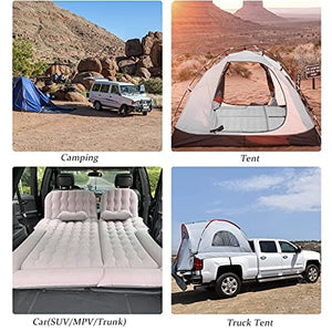 Byomostor 3 in 1 Car Air Mattress, Inflatable Bed for Car Back Seat Cargo Area Car Bed with Electric Air Pump-2 Support Fillers & 2 Pillows Fits SUV|MPV|Sedan|Minivan for Road Trip Camping Grey