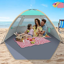 Load image into Gallery viewer, Gorich Beach Tent, Beach Shade Tent for 3/4-5/6-7/8-10 Person with UPF 50+ UV Protection, Portable Beach Tent Sun Shelter Canopy, Lightweight &amp; Easy Setup Cabana Beach Tent