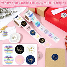 Load image into Gallery viewer, 1000Pcs 1.5 inch Thank You Stickers, 2 Rolls Holographic Thank You for Supporting My Small Business Stickers, Thank You Labels, Small Business Supplies for Packing, Envelopes, Gift Wraps, Crafts