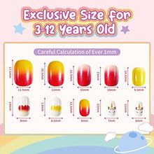 Load image into Gallery viewer, Modelones 144Pcs 6 Pack Press on Nails for Kids Children Acrylic Fake Nails Pre-glue Full Cover Glitter Gradient Color Unicorn Ocean Short False Nail Art Kits Sets Gifts for Kids Girls