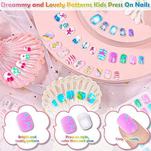 Load image into Gallery viewer, 144 Pieces Press on Nails, Acejoz Summer Style Girls Fake Nails Stick on Nail Tips Children Full Cover Short False Fingernails for Boys Girls Kids Nail Art Decoration