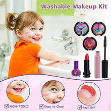 Load image into Gallery viewer, Kids Makeup Kit for Girls, Washable Girls Makeup Kit with Cosmetic Case, Real Girls Makeup Pretend Play Kids Makeup Set for Little Girls Birthday Xmas Gift for 3 4 5 6 7 8 9 10 Year Old Kids