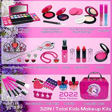 Load image into Gallery viewer, Kids Makeup Kit for Girls - Kids Makeup Kit Toys for Girls Makeup Toy for Little Girls, Safe and Non Toxic Make Up Set for Toddler Princess Beauty, Christmas Birthday Gifts 3-12Year Old Girl
