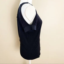 Load image into Gallery viewer, EUC Pre-owned Bailey 44 Cold Shoulder Scoop Neck Black Top Super Soft Blouse Size Small