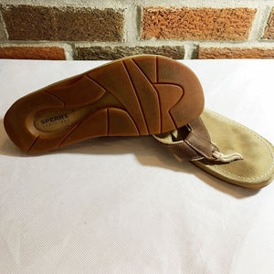 Pre-Owned GUC Sperry Womens Leather Top Sider Thong Slipper Sandal Size 8